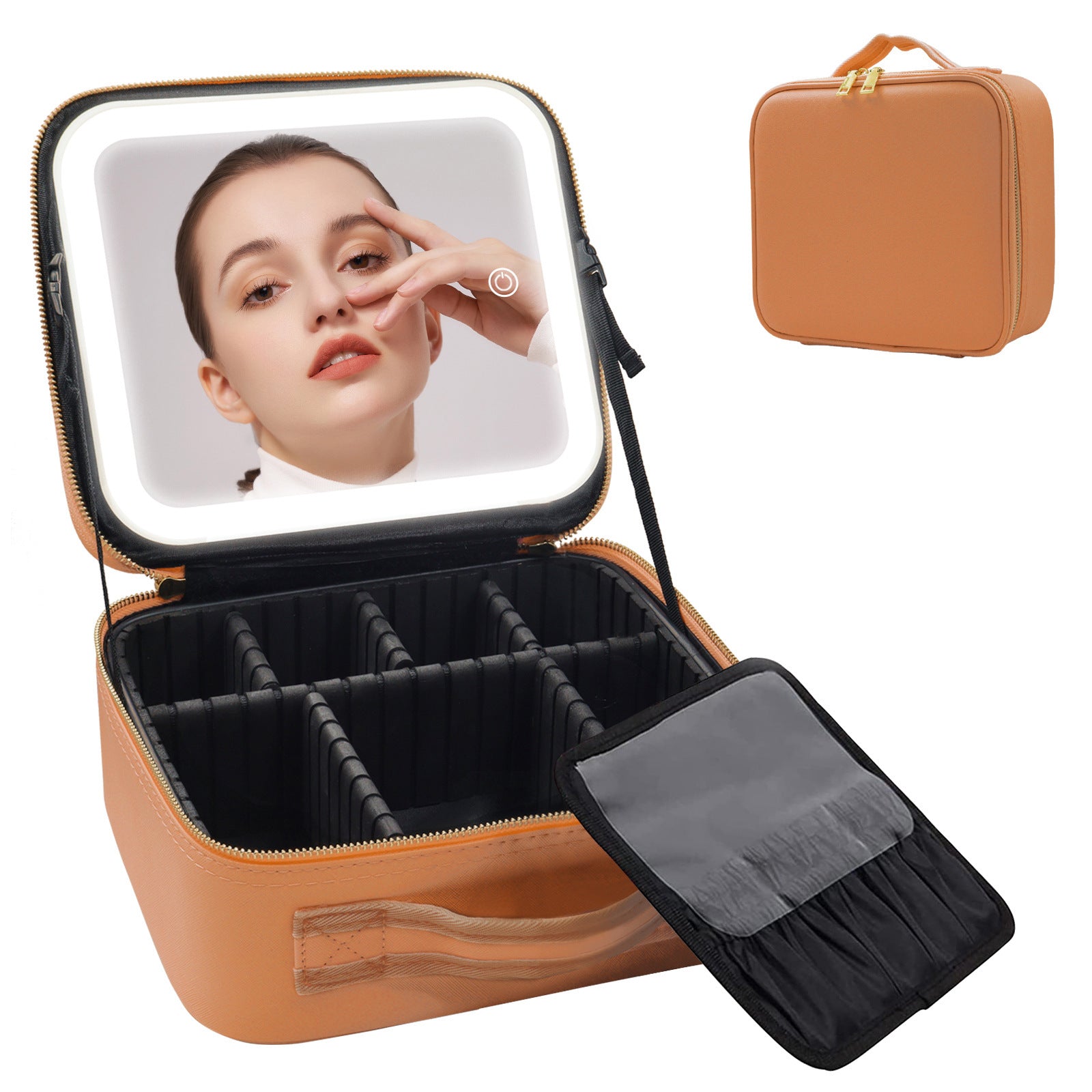 Royleza™ Portable LED Light Up Makeup Bag with Mirror