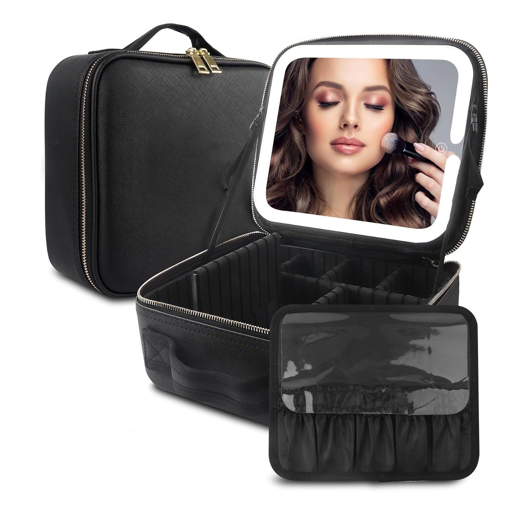 Royleza™ Portable LED Light Up Makeup Bag with Mirror