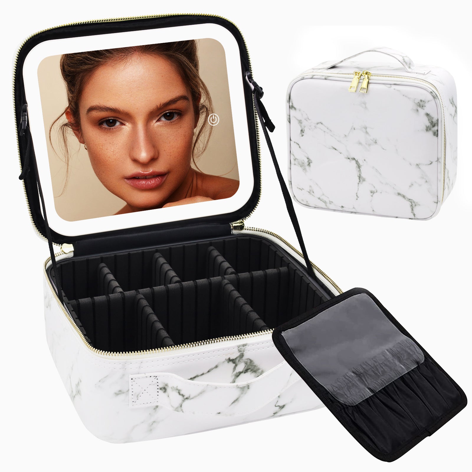 Royleza™ Portable LED Light Up Makeup Bag with Mirror