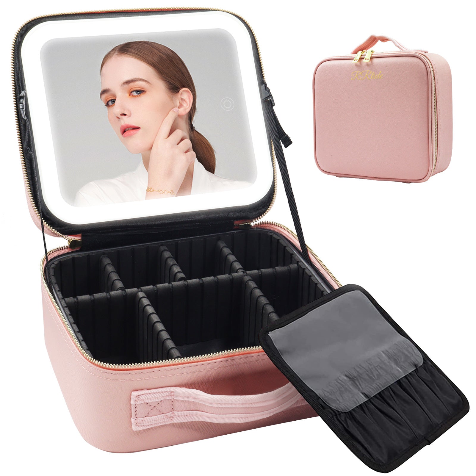 Royleza™ Portable LED Light Up Makeup Bag with Mirror