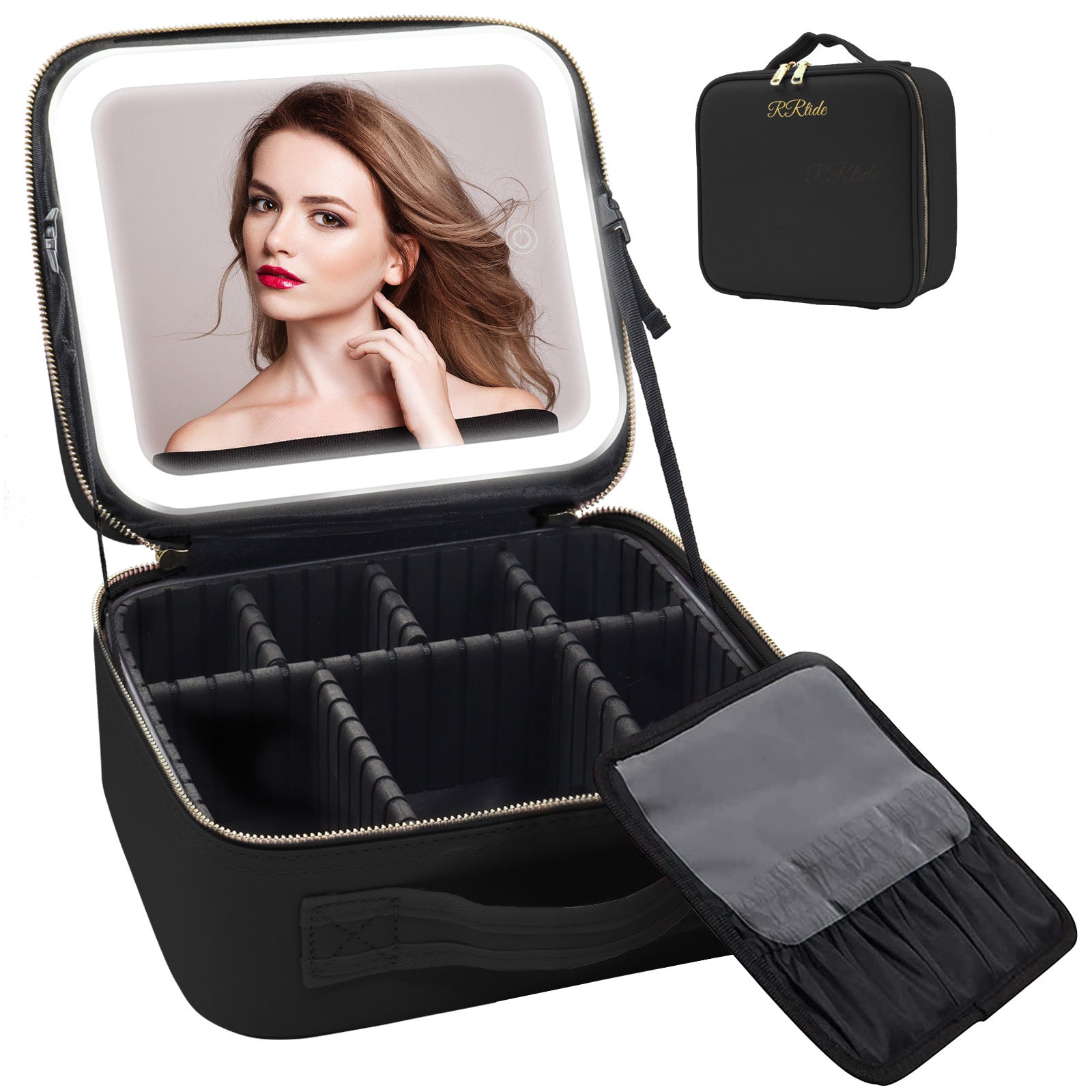 Royleza™ Portable LED Light Up Makeup Bag with Mirror